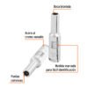 Código: 100969 Dado largo de 5 mm, 6 puntas, cuadro 1/4', Truper D-1405-LM