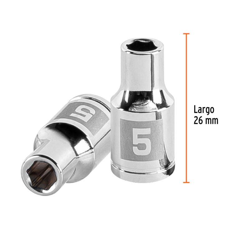 D-1405-MFC2.jpg Código: 13167 Dado de 5 mm, 6 puntas, cuadro 1/4', Truper D-1405-M