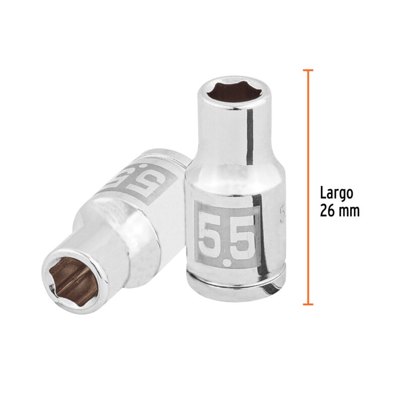 D-14055-MFC2.jpg Código: 100966 Dado de 5.5 mm, 6 puntas, cuadro 1/4', Truper D-14055-M