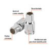 Código: 100978 Dado de 6 mm, 12 puntas, cuadro 1/4', Truper D-1406-BM