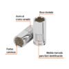 Código: 100980 Dado de 8 mm, 12 puntas, cuadro 1/4', Truper D-1408-BM