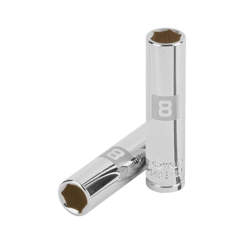 D-1408-LM.jpg Código: 13202 Dado largo de 8 mm, 6 puntas, cuadro 1/4', Truper D-1408-LM