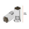 Código: 100981 Dado de 9 mm, 12 puntas, cuadro 1/4', Truper D-1409-BM