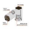 Código: 100982 Dado de 10 mm, 12 puntas, cuadro 1/4', Truper D-1410-BM