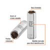 Código: 13206 Dado largo de 12 mm, 6 puntas, cuadro 1/4', Truper D-1412-LM