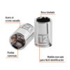 Código: 13174 Dado de 12 mm, 6 puntas, cuadro 1/4', Truper D-1412-M