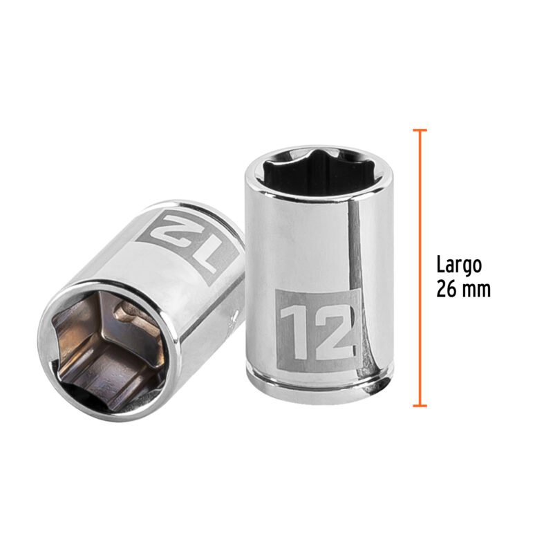 D-1412-MFC2.jpg Código: 13174 Dado de 12 mm, 6 puntas, cuadro 1/4', Truper D-1412-M