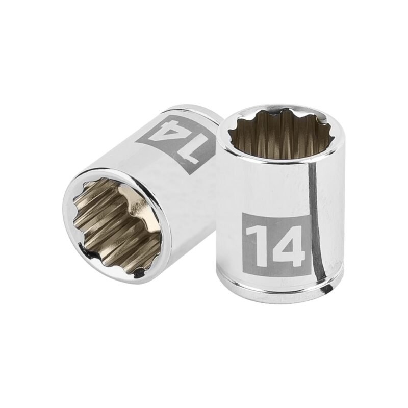D-1414-BM.jpg Código: 100953 Dado de 14 mm, 12 puntas, cuadro 1/4', Truper D-1414-BM
