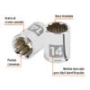 Código: 100953 Dado de 14 mm, 12 puntas, cuadro 1/4', Truper D-1414-BM