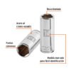 Código: 13208 Dado largo de 14 mm, 6 puntas, cuadro 1/4', Truper D-1414-LM