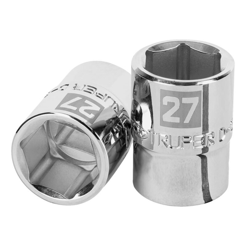 D-3427-M.jpg Código: 14975 Dado de 27 mm, 6 puntas, cuadro 3/4', Truper D-3427-M