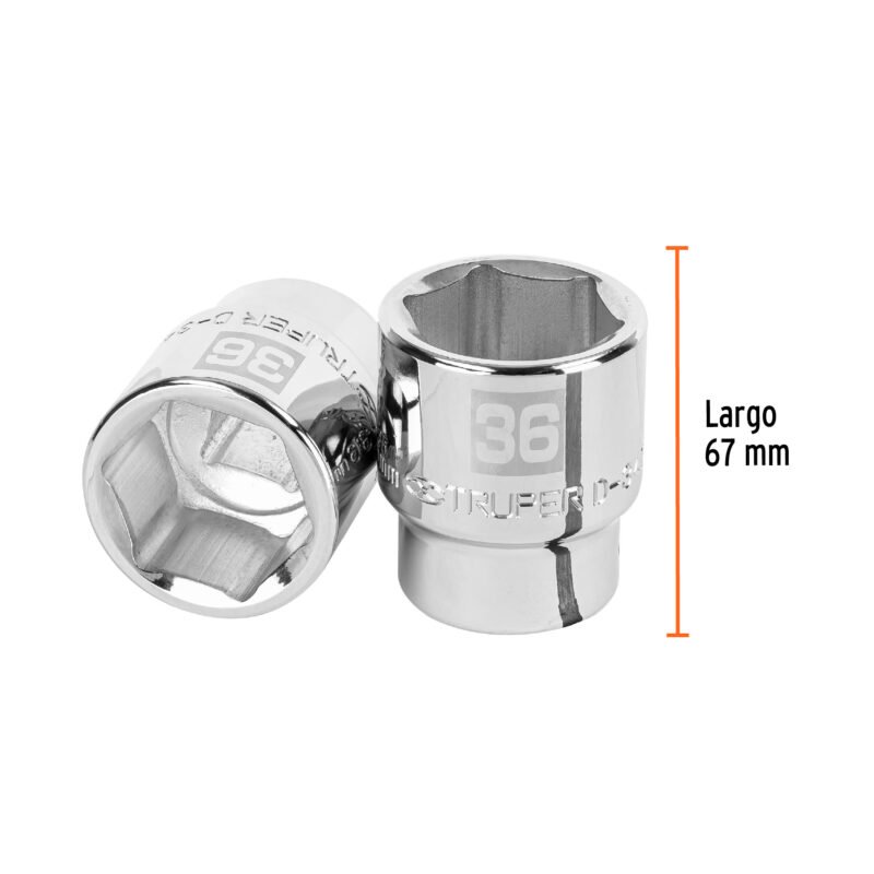 Código: 14987 Dado de 36 mm, 6 puntas, cuadro 3/4', Truper D-3436-M