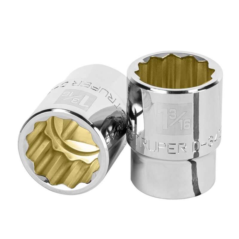 D-3438.jpg Código: 13857 Dado de 1-3/16', 12 puntas, cuadro 3/4', Truper D-3438