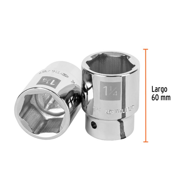 D-3440-HFC2.jpg Código: 13828 Dado de 1-1/4', 6 puntas, cuadro 3/4', Truper D-3440-H