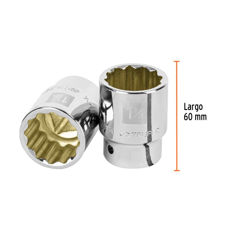 Código: 13858 Dado de 1-1/4', 12 puntas, cuadro 3/4', Truper D-3440