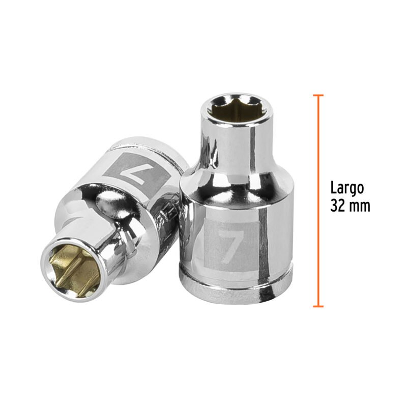 Código: 13671 Dado de 7 mm, 6 puntas, cuadro 3/8', Truper D-3807-HM