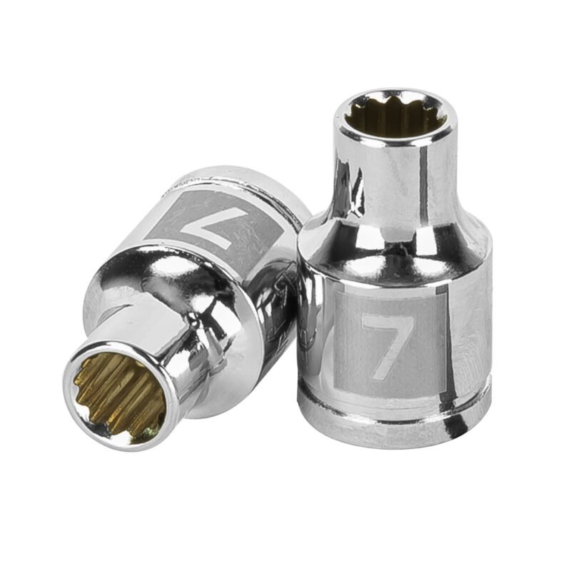 D-3807-M.jpg Código: 13627 Dado de 7 mm, 12 puntas, cuadro 3/8', Truper D-3807-M