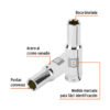 Código: 100994 Dado largo de 9 mm, 6 puntas, cuadro 3/8', Truper D-3809-HM-L