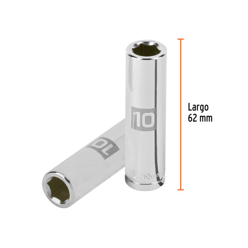 D-3810-HM-LFC2.jpg Código: 13770 Dado largo de 10 mm, 6 puntas, cuadro 3/8', Truper D-3810-HM-L