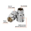 Código: 13674 Dado de 10 mm, 6 puntas, cuadro 3/8', Truper D-3810-HM