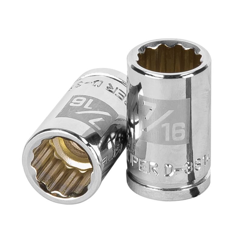 D-3814.jpg Código: 13583 Dado de 7/16', 12 puntas, cuadro 3/8', Truper D-3814