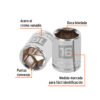 Código: 13680 Dado de 16 mm, 6 puntas, cuadro 3/8', Truper D-3816-HM