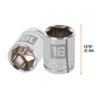 Código: 13680 Dado de 16 mm, 6 puntas, cuadro 3/8', Truper D-3816-HM