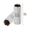 Código: 13777 Dado largo de 17 mm, 6 puntas, cuadro 3/8', Truper D-3817-HM-L