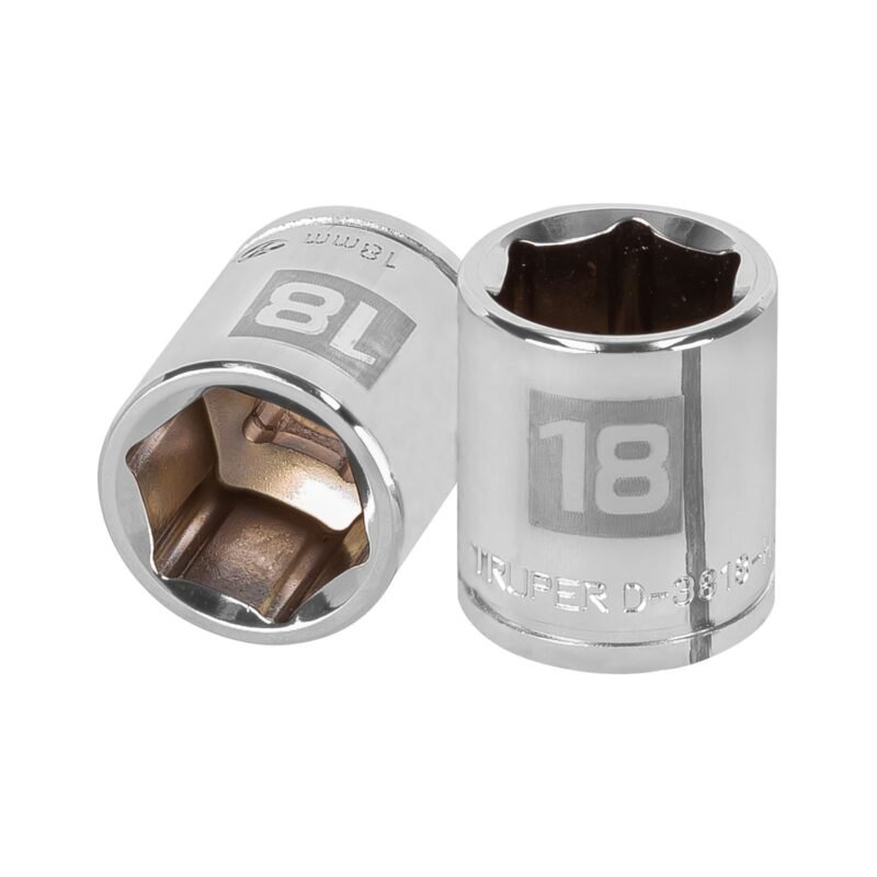 D-3818-HM.jpg Código: 13682 Dado de 18 mm, 6 puntas, cuadro 3/8', Truper D-3818-HM