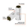 Código: 13778 Dado largo de 18 mm, 6 puntas, cuadro 3/8', Truper D-3818-HM-L
