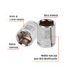 Código: 13611 Dado de 5/8', 6 puntas, cuadro 3/8', Truper D-3820-H