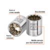 Código: 13640 Dado de 20 mm, 12 puntas, cuadro 3/8', Truper D-3820-M