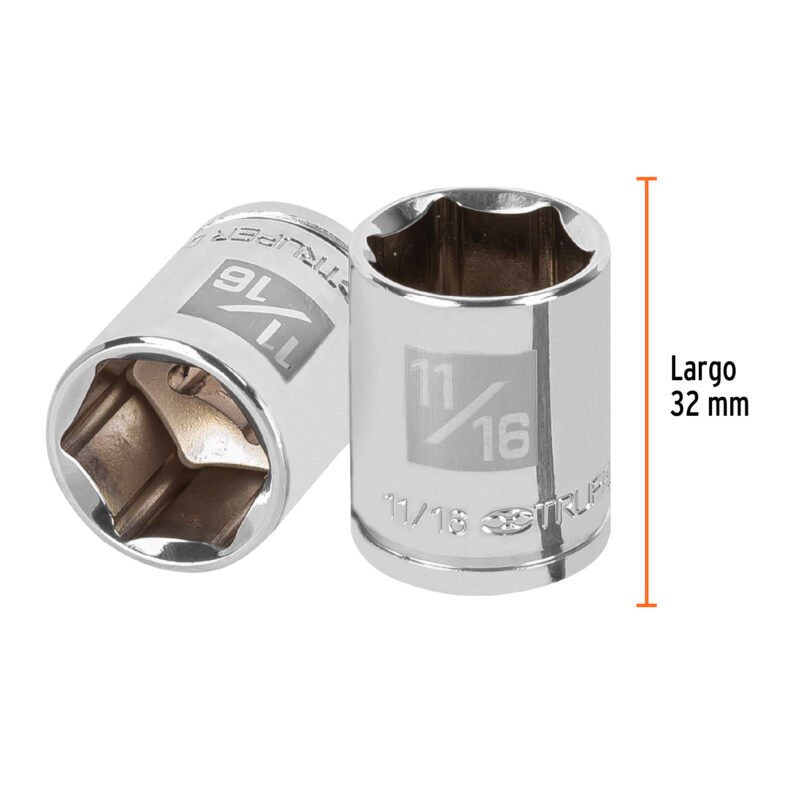 D-3822-HFC2.jpg Código: 13612 Dado de 11/16', 6 puntas, cuadro 3/8', Truper D-3822-H