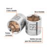 Código: 13686 Dado de 22 mm, 6 puntas, cuadro 3/8', Truper D-3822-HM
