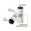 Código: 13718 Dado largo de 3/4', 6 puntas, cuadro 3/8', Truper D-3824-HL
