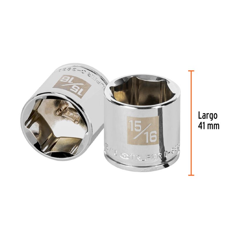 D-3830-HFC2.jpg Código: 13616 Dado de 15/16', 6 puntas, cuadro 3/8', Truper D-3830-H