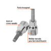 Código: 13487 Dado punta hexagonal de 6 mm, cuadro 3/8', Truper D-4990-6M