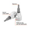 Código: 13570 Dado punta torx T-20, cuadro 3/8', Truper D-523920-W