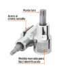 Código: 13439 Dado punta torx T-50, cuadro 1/2', Truper D-543950-W