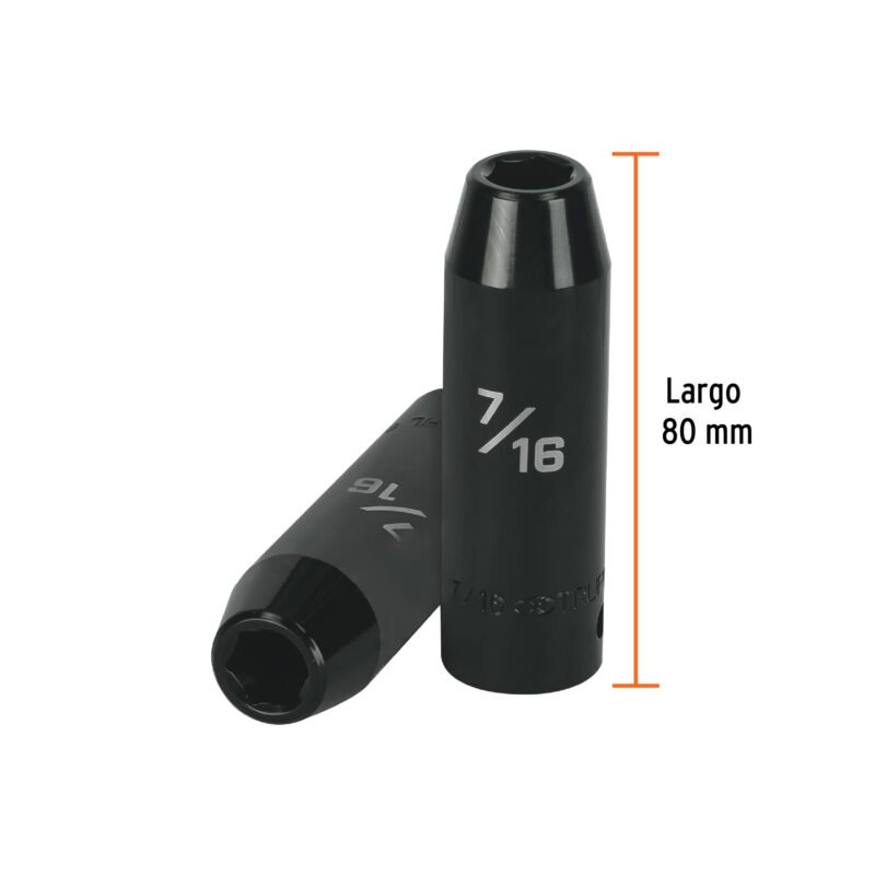 D-7314-HLFC2.jpg Código: 13387 Dado largo impacto de 7/16', 6 puntas, cuadro 1/2', Truper D-7314-HL