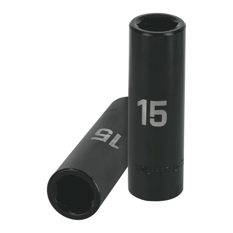 D-7315-ML.jpg Código: 12427 Dado largo cuadro 1/2' de impacto 6 puntas de 15 mm, Truper D-7315-ML
