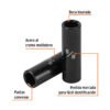 Código: 13390 Dado largo impacto de 5/8', 6 puntas, cuadro 1/2', Truper D-7320-HL
