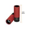 Código: 100905 Dado largo impacto prot. plást. 21 mm, 6 puntas, cuadro 1/2' D-7321-MLPD