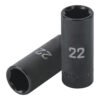 Código: 100921 Dado largo impacto de 22 mm, 6 puntas, cuadro 1/2', Truper D-7322-ML