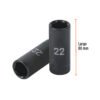 Código: 100921 Dado largo impacto de 22 mm, 6 puntas, cuadro 1/2', Truper D-7322-ML
