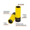 Código: 100927 Dado largo impacto prot. plást. 3/4', 6 puntas, cuadro 1/2' D-7324-HLPD