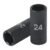 Código: 100923 Dado largo impacto de 24 mm, 6 puntas, cuadro 1/2', Truper D-7324-ML