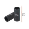Código: 100923 Dado largo impacto de 24 mm, 6 puntas, cuadro 1/2', Truper D-7324-ML