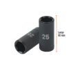Código: 100924 Dado largo impacto de 25 mm, 6 puntas, cuadro 1/2', Truper D-7325-ML