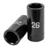 Código: 100925 Dado largo impacto de 26 mm, 6 puntas, cuadro 1/2', Truper D-7326-ML